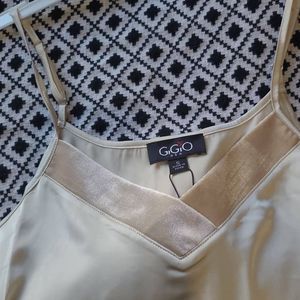 GIGIO Champagne Shimmer Loose Relaxed Fit Cami Tank sz Small